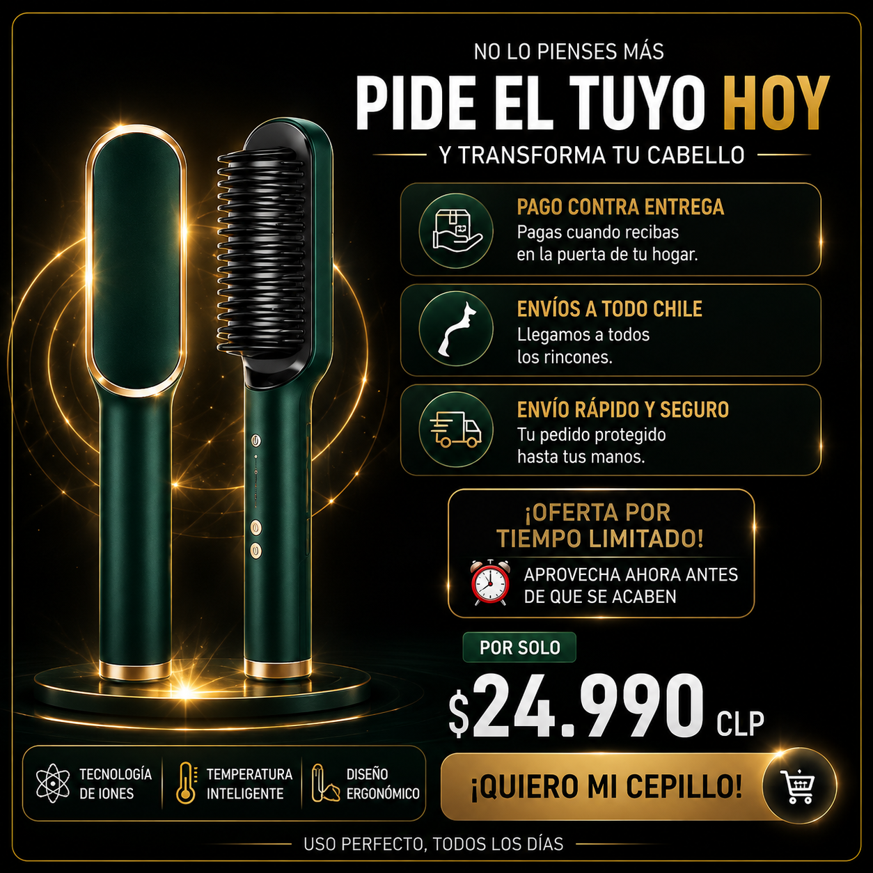 Cepillo Alisador Rizador Multifuncional